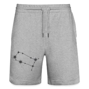 Gémeaux Étoile Constellation Signe du zodiaque Noir et gris - Short de jogging bio TRAINER Stanley/Stella unisexe - gris chiné - Devant - Nik (191cm) & Marisol (170cm)