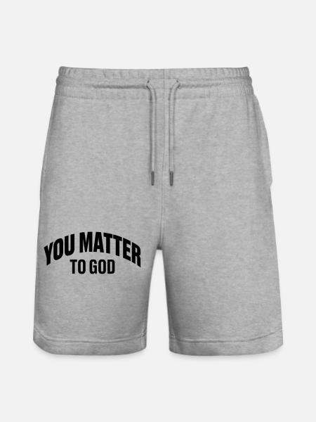 Du bist Gott wichtig - Stanley/Stella Unisex Bio Joggingshorts Trainer - Grau meliert