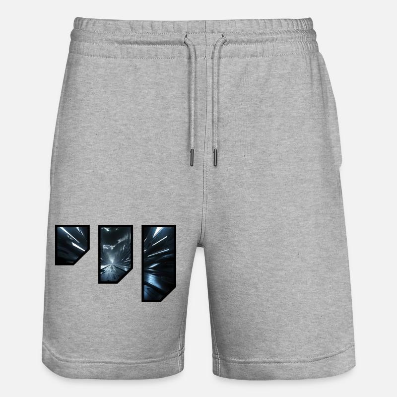 Futuristisches Sci-Fi-Korridor-Design - Stanley/Stella Unisex Bio Joggingshorts Trainer  - Grau meliert