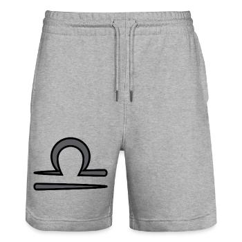 Libra Zodiac Sign Symbol Black & Gray - Stanley/Stella Trainer Unisex Organic Jogging Shorts - heather grey - Front - Nik (191cm) & Marisol (170cm)