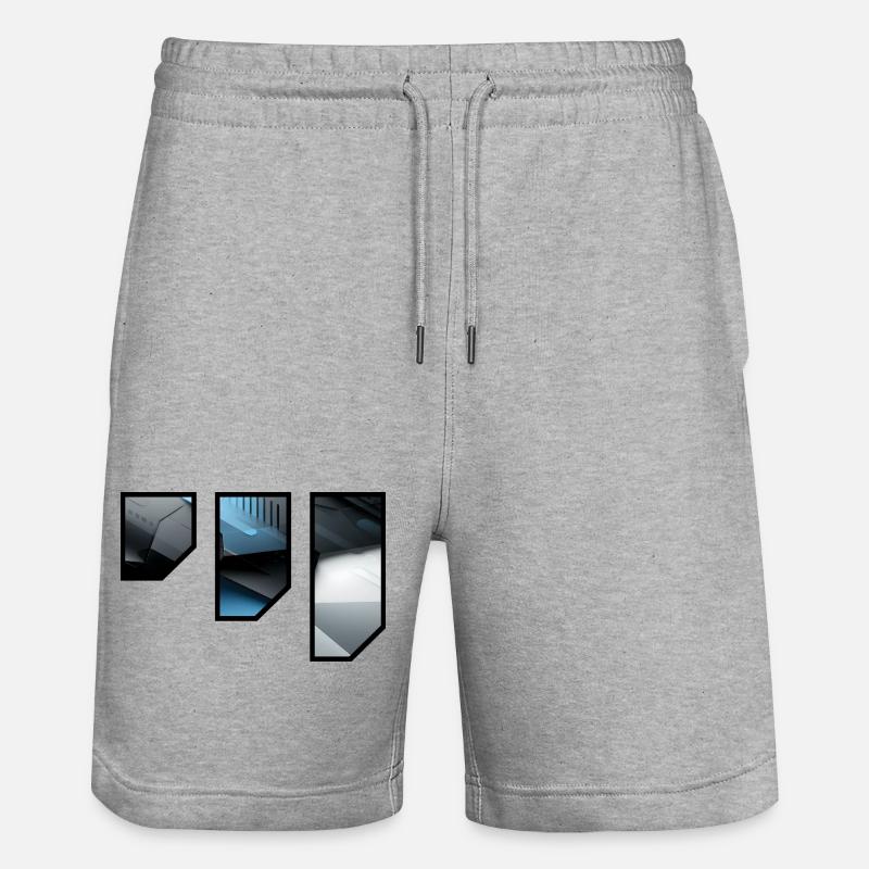 Futuristic Techno Abstract Pattern - Stanley/Stella Trainer Unisex Organic Jogging Shorts - heather grey