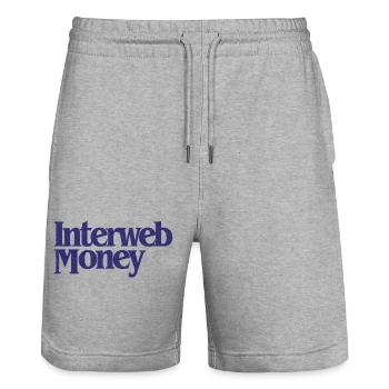 InterwebMoney - Short de jogging bio TRAINER Stanley/Stella unisexe - gris chiné - Devant - Nik (191cm) & Marisol (170cm)