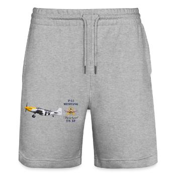 P-51 - Stanley/Stella Unisex Bio Joggingshorts Trainer  - Grau meliert - Vorne - Nik (191cm) & Marisol (170cm)