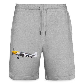 P-51 - Stanley/Stella Unisex Bio Joggingshorts Trainer  - Grau meliert - Vorne - Nik (191cm) & Marisol (170cm)