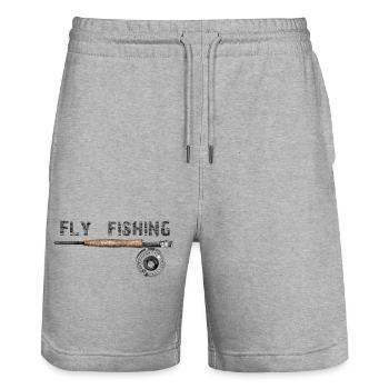 Fly fishing - Stanley/Stella Unisex Bio Joggingshorts Trainer  - Grau meliert - Vorne - Nik (191cm) & Marisol (170cm)