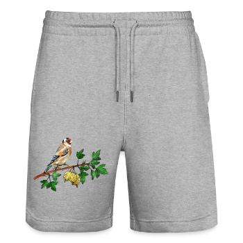 Bunter Vogel - Stanley/Stella Unisex Bio Joggingshorts Trainer  - Grau meliert - Vorne - Nik (191cm) & Marisol (170cm)