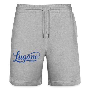 Lugano Design Souvenir - Stanley/Stella Unisex Bio Joggingshorts Trainer  - Grau meliert - Vorne - Nik (191cm) & Marisol (170cm)