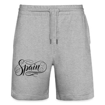 Spain - Stanley/Stella Unisex Bio Joggingshorts Trainer  - Grau meliert - Vorne - Nik (191cm) & Marisol (170cm)