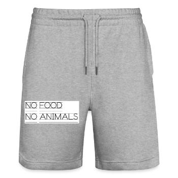 Pas de nourriture Pas d’animaux Faute de frappe - Short de jogging bio TRAINER Stanley/Stella unisexe - gris chiné - Devant - Nik (191cm) & Marisol (170cm)