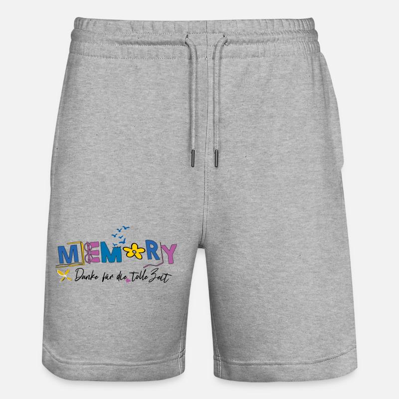 Memory schön war die Zeit - Stanley/Stella Unisex Bio Joggingshorts Trainer - Grau meliert