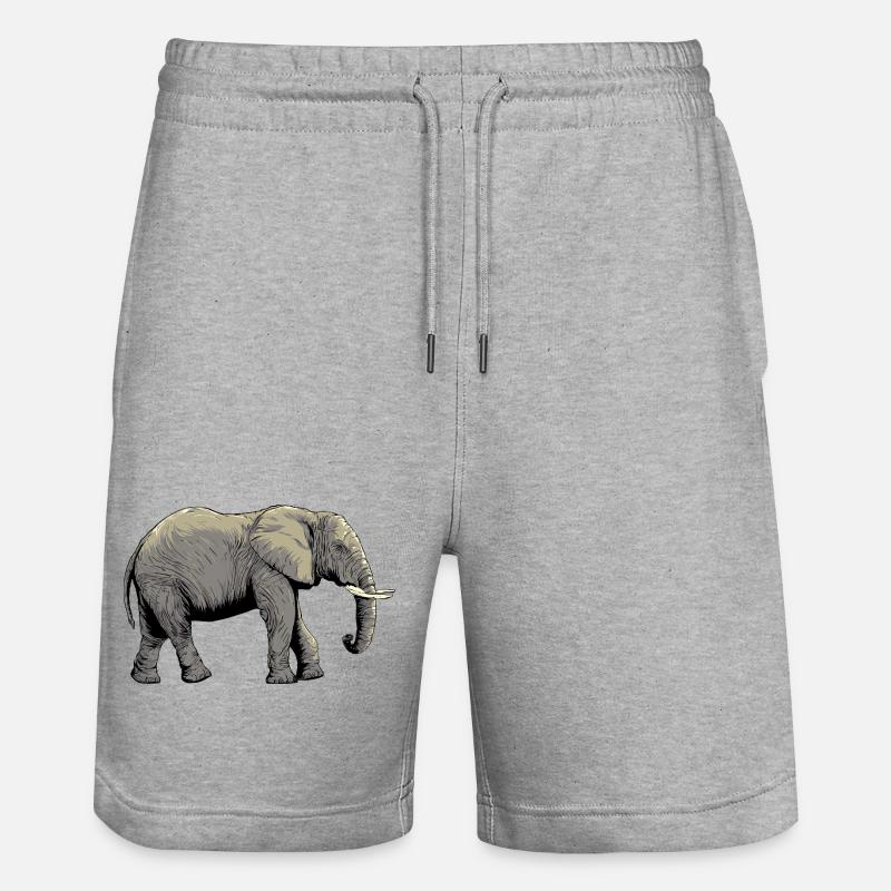 Conception individuelle de l’éléphant - Short de jogging bio TRAINER Stanley/Stella unisexe - gris chiné