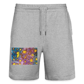 Micro - Short de jogging bio TRAINER Stanley/Stella unisexe - gris chiné - Devant - Nik (191cm) & Marisol (170cm)
