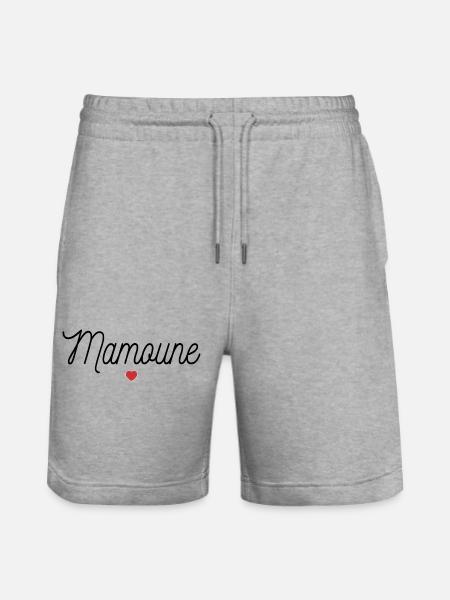 Mamoune Heart Mother's Day Gift Idea - Stanley/Stella Trainer Unisex Organic Jogging Shorts - heather grey