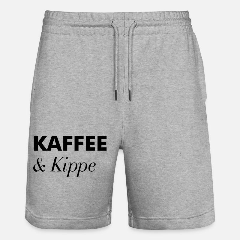 Kaffee Kippe Guten Morgen - Stanley/Stella Unisex Bio Joggingshorts Trainer  - Grau meliert