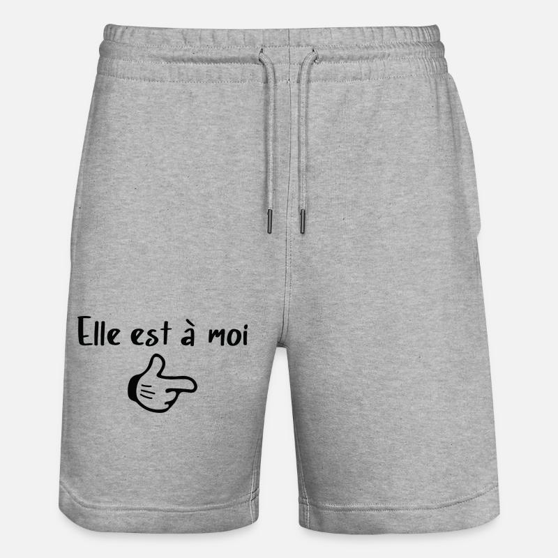  Couple drôle, il/elle est à moi - Short de jogging bio TRAINER Stanley/Stella unisexe - gris chiné