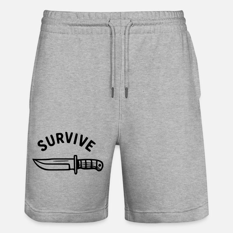 Survive - Couteau - Short de jogging bio TRAINER Stanley/Stella unisexe - gris chiné