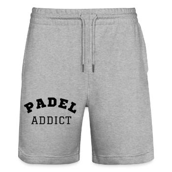 Padel Addict - Stanley/Stella Trainer Unisex Organic Jogging Shorts - heather grey - Front - Nik (191cm) & Marisol (170cm)