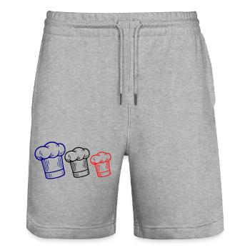 Toque drapeau français - Short de jogging bio TRAINER Stanley/Stella unisexe - gris chiné - Devant - Nik (191cm) & Marisol (170cm)