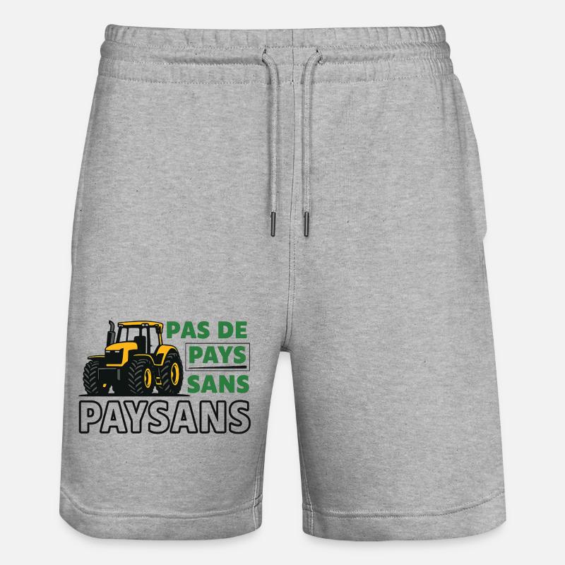 Pas de pays sans paysans  - Short de jogging bio TRAINER Stanley/Stella unisexe - gris chiné