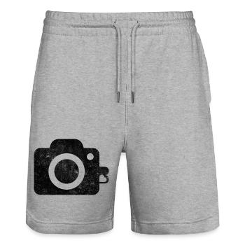 Conception de logo de caméra - Short de jogging bio TRAINER Stanley/Stella unisexe - gris chiné - Devant - Nik (191cm) & Marisol (170cm)