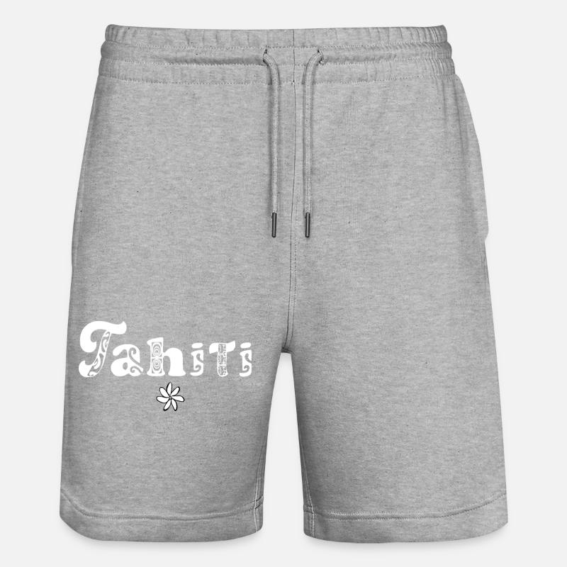 Tahiti (blanc) - Short de jogging bio TRAINER Stanley/Stella unisexe - gris chiné