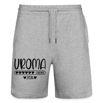 Uroma 2026 loading - Stanley/Stella Unisex Bio Joggingshorts Trainer  - Grau meliert - Vorne - Nik (191cm) & Marisol (170cm)