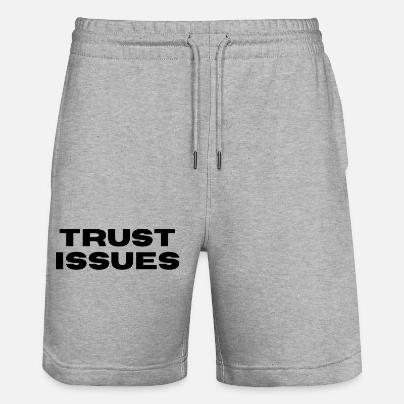TRUST ISSUES - Stanley/Stella Trainer Unisex Organic Jogging Shorts - heather grey