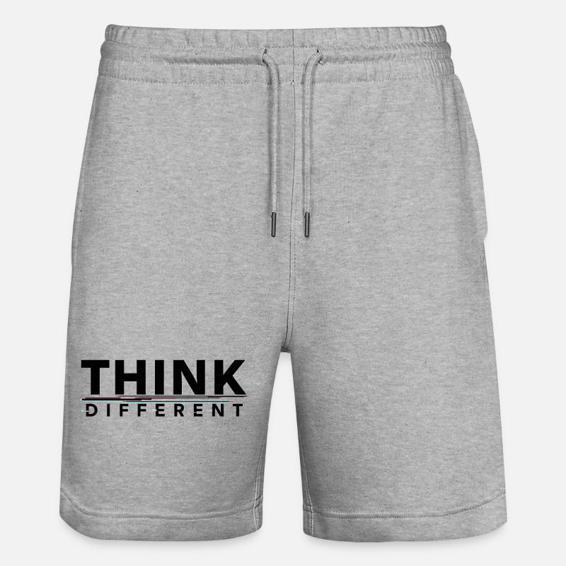 Empowering Think Different Motivation Design - Stanley/Stella Trainer Unisex Organic Jogging Shorts - heather grey