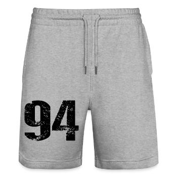 94 Number Jersey - Stanley/Stella Trainer Unisex Organic Jogging Shorts - heather grey - Front - Nik (191cm) & Marisol (170cm)