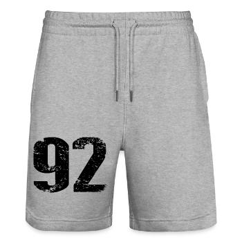 Maillot à numéros 92 - Short de jogging bio TRAINER Stanley/Stella unisexe - gris chiné - Devant - Nik (191cm) & Marisol (170cm)
