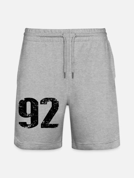 92 Number Jersey - Stanley/Stella Trainer Unisex Organic Jogging Shorts - heather grey