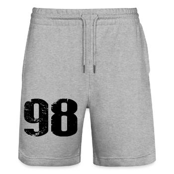 Maillot numéro 98 - Short de jogging bio TRAINER Stanley/Stella unisexe - gris chiné - Devant - Nik (191cm) & Marisol (170cm)