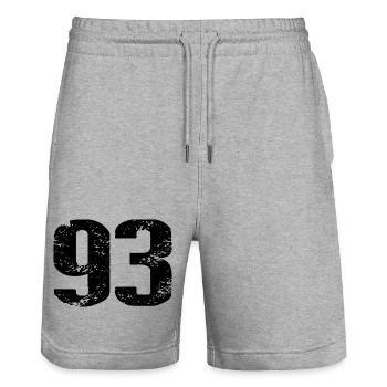Maillot numéro 93 - Short de jogging bio TRAINER Stanley/Stella unisexe - gris chiné - Devant - Nik (191cm) & Marisol (170cm)