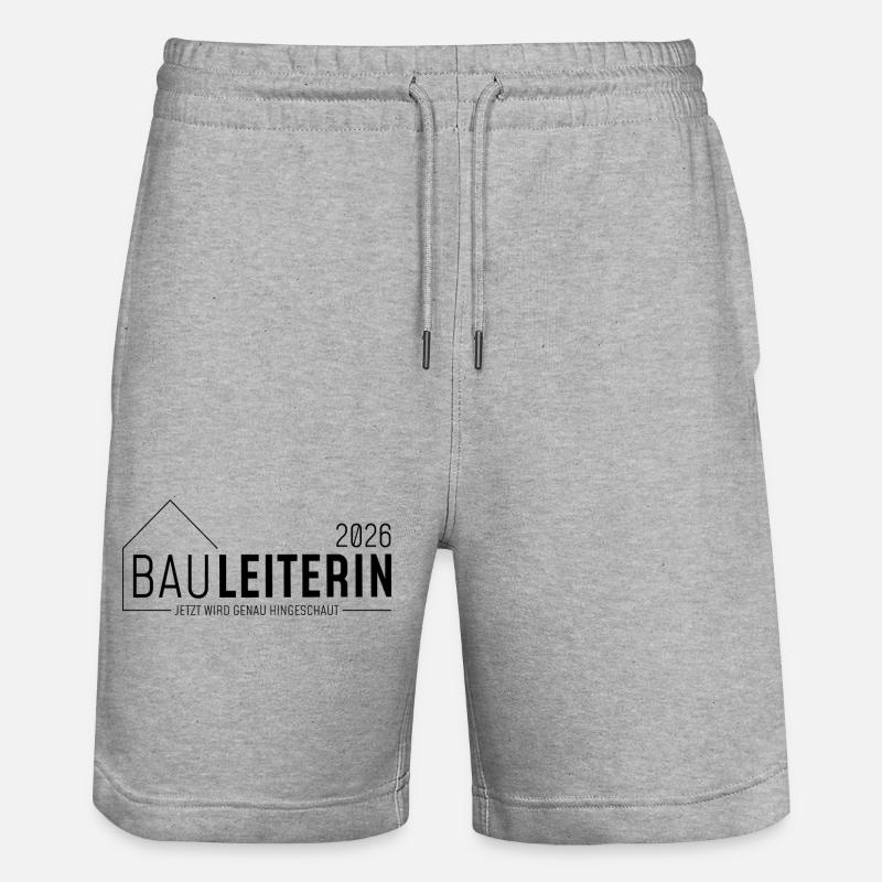 Bauleiterin 2026 - jetzt wird genau hingeschaut - Stanley/Stella Unisex Bio Joggingshorts Trainer  - Grau meliert