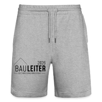Bauleiterin 2026 - jetzt wird genau hingeschaut - Stanley/Stella Unisex Bio Joggingshorts Trainer  - Grau meliert - Vorne - Nik (191cm) & Marisol (170cm)