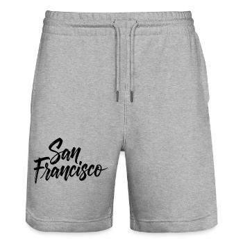 San Francisco - Stanley/Stella Unisex Bio Joggingshorts Trainer  - Grau meliert - Vorne - Nik (191cm) & Marisol (170cm)