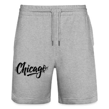 Chicago - Short de jogging bio TRAINER Stanley/Stella unisexe - gris chiné - Devant - Nik (191cm) & Marisol (170cm)