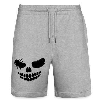 Horror-Gesicht - Stanley/Stella Unisex Bio Joggingshorts Trainer  - Grau meliert - Vorne - Nik (191cm) & Marisol (170cm)