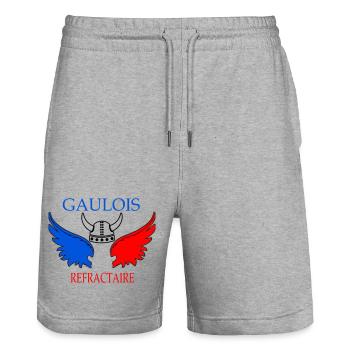 Dreifarbige Flügel der refraktären Gallier - Stanley/Stella Unisex Bio Joggingshorts Trainer  - Grau meliert - Vorne - Nik (191cm) & Marisol (170cm)