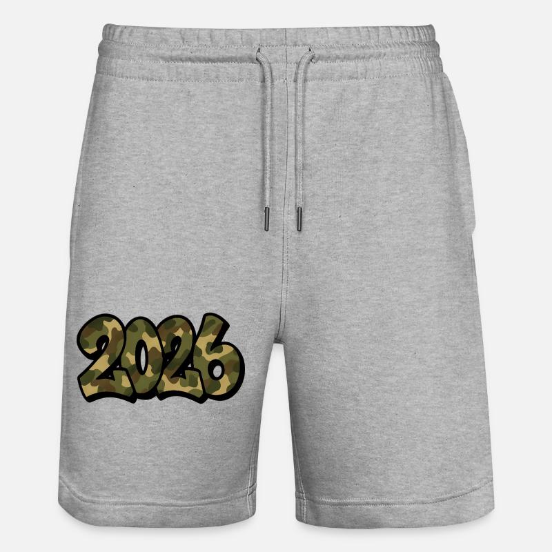 Camouflage Graffiti Année 2026 - Short de jogging bio TRAINER Stanley/Stella unisexe - gris chiné