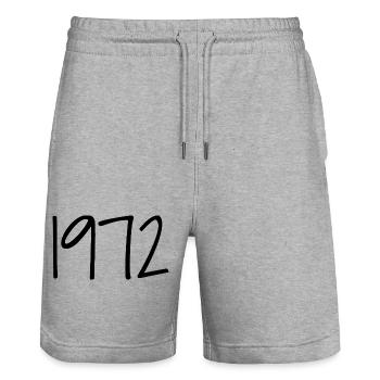 1972 Jubiläum 1972 Im Jahr 1972 wurden Legenden geboren - Stanley/Stella Unisex Bio Joggingshorts Trainer  - Grau meliert - Vorne - Nik (191cm) & Marisol (170cm)