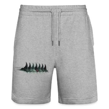 Manta Ray School – Elegant Underwater World - Stanley/Stella Trainer Unisex Organic Jogging Shorts - heather grey - Front - Nik (191cm) & Marisol (170cm)