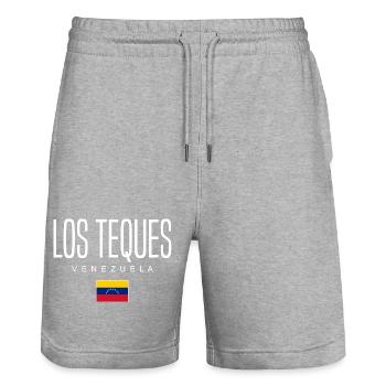 Los Teques Venezuela - Stanley/Stella Trainer Unisex Organic Jogging Shorts - heather grey - Front - Nik (191cm) & Marisol (170cm)