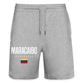 Maracaibo Venezuela - Stanley/Stella Trainer Unisex Organic Jogging Shorts - heather grey - Front - Nik (191cm) & Marisol (170cm)