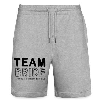 Équipe Bride - Short de jogging bio TRAINER Stanley/Stella unisexe - gris chiné - Devant - Nik (191cm) & Marisol (170cm)