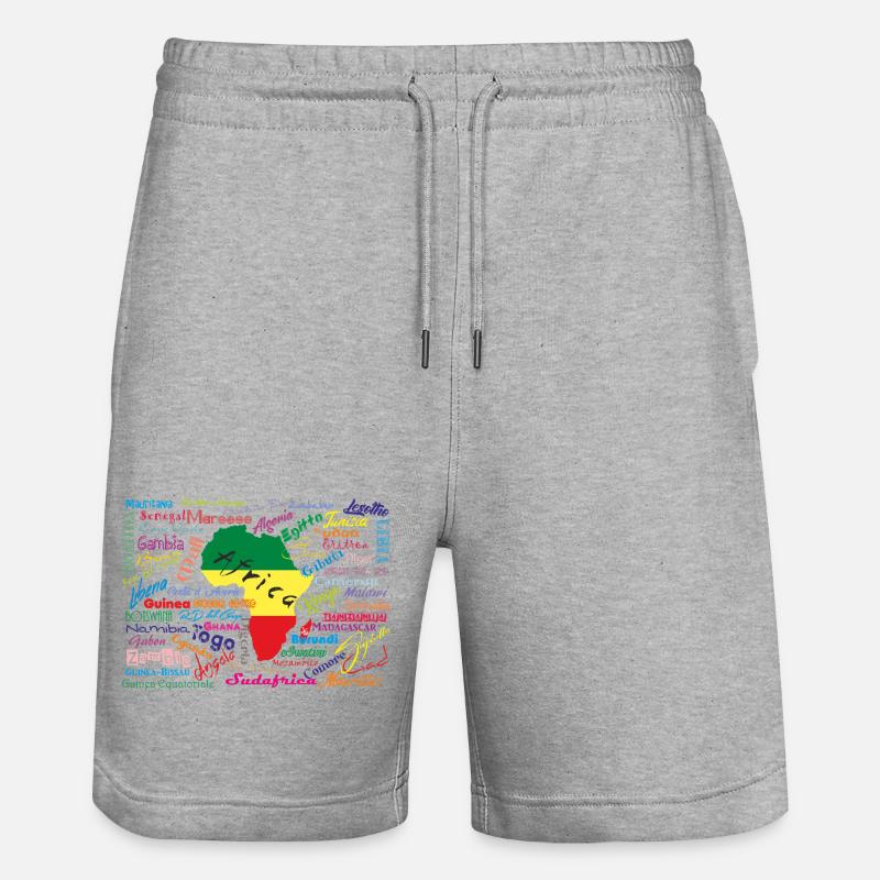 Couleurs du continent africain - Short de jogging bio TRAINER Stanley/Stella unisexe - gris chiné