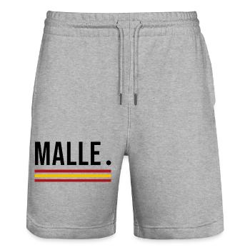 Malle – Party Edition Shirt - Stanley/Stella Unisex Bio Joggingshorts Trainer  - Grau meliert - Vorne - Nik (191cm) & Marisol (170cm)