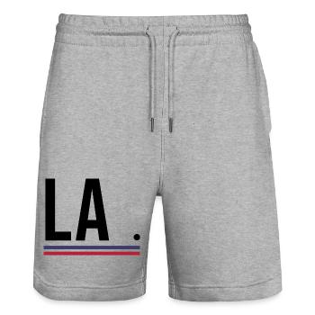 Los Angeles – West Coast Streetwear Shirt - Stanley/Stella Trainer Unisex Organic Jogging Shorts - heather grey - Front - Nik (191cm) & Marisol (170cm)