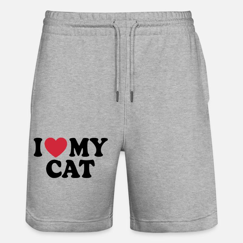 Citation J'aime mon chat - Short de jogging bio TRAINER Stanley/Stella unisexe - gris chiné