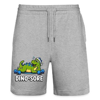 Dino Sore Gym Gewichte heben Fitness Workout - Stanley/Stella Unisex Bio Joggingshorts Trainer  - Grau meliert - Vorne - Nik (191cm) & Marisol (170cm)